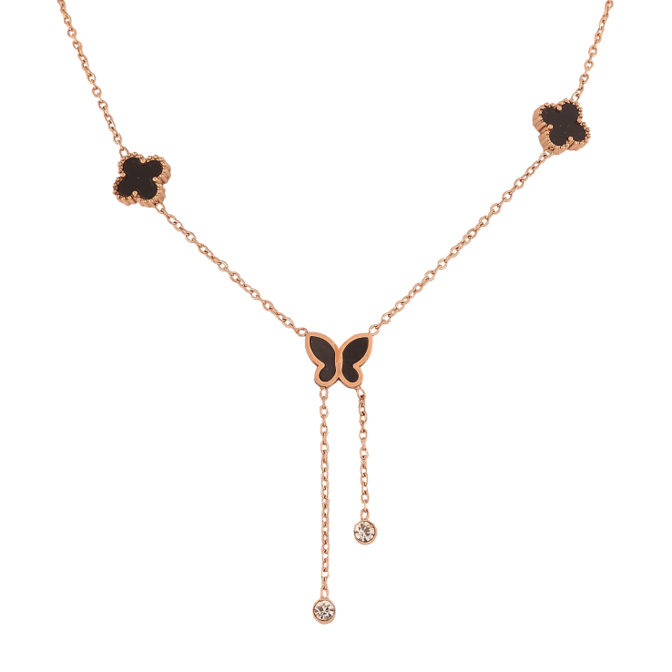 Кольє Нержавіюча сталь "Конюшина з метеликом" довжина 42-46см х 1.5-9мм фото №23