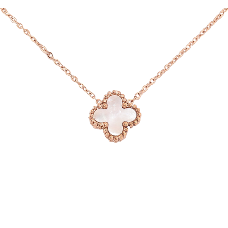 Підвіска на ланцюжку Нержавіюча сталь "Конюшина з перламутровою вставкою" довжина 40-45см х 1.5-6мм фото №7