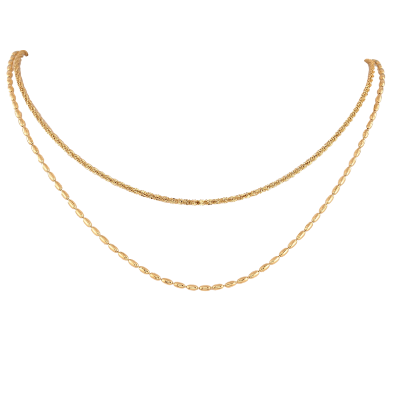 Колье Нержавеющая сталь "Двойная цепочка" длина 40-45см х 2мм фото №1