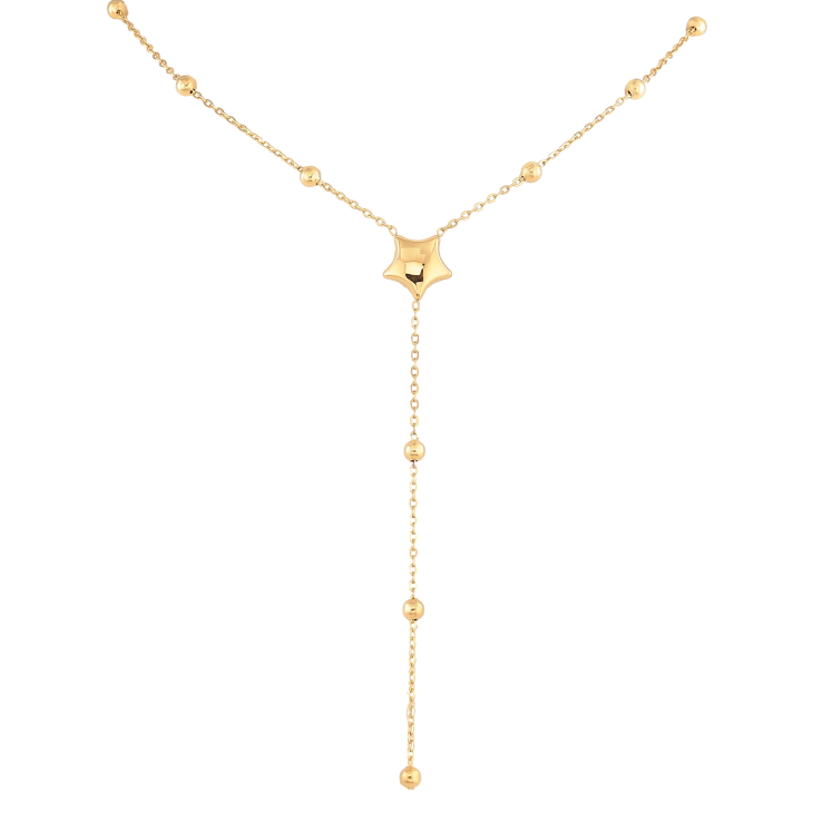 Колье Нержавеющая сталь "Цепочка с звездой и бусинами" длина 41-46см х 1-3мм фото №16