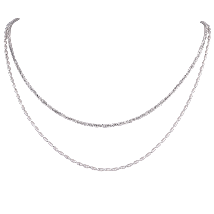 Колье Нержавеющая сталь "Двойная цепочка" длина 40-45см х 2мм фото №4