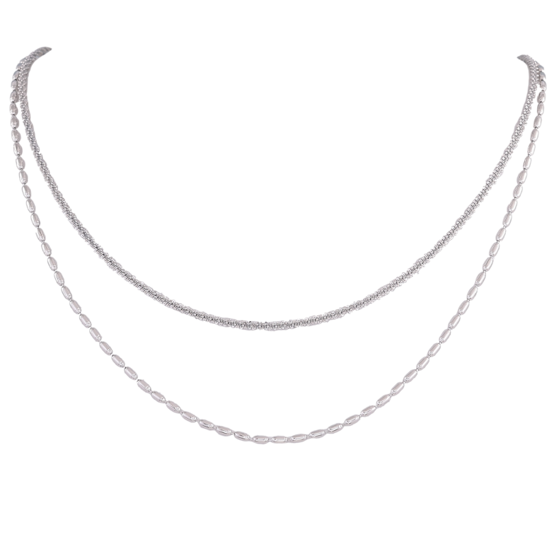 Кольє Нержавіюча сталь "Подвійний ланцюжок" довжина 40-45см х 2мм фото №1