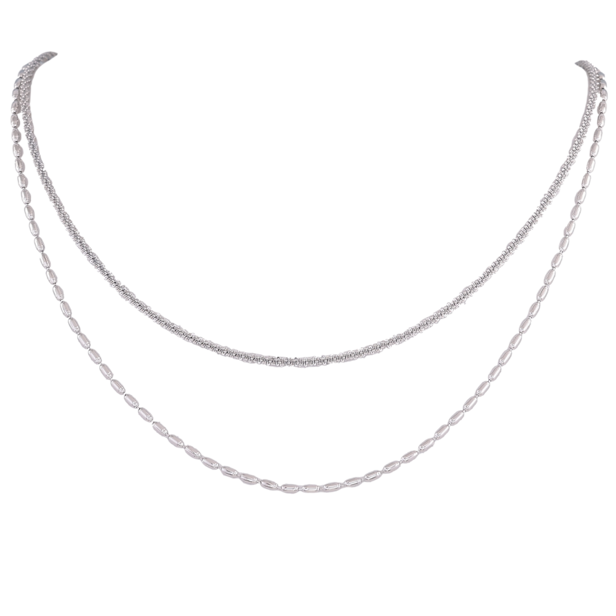 Колье Нержавеющая сталь "Двойная цепочка" длина 40-45см х 2мм фото №1