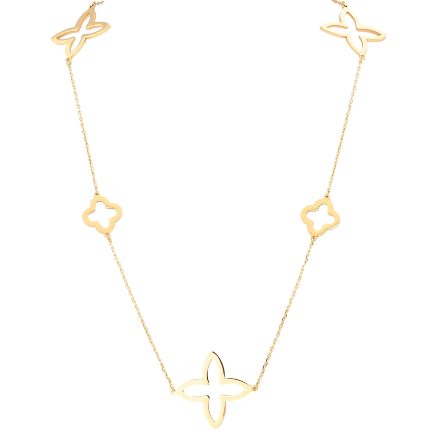 Кольє Нержавіюча сталь "Клевер" довжина 89-93см х 1-29мм фото №1