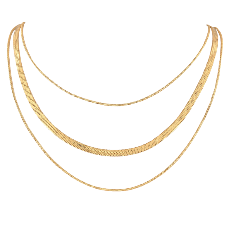 Колье Нержавеющая сталь "Тройная цепочка" длина 39-44см х 1-3мм фото №1