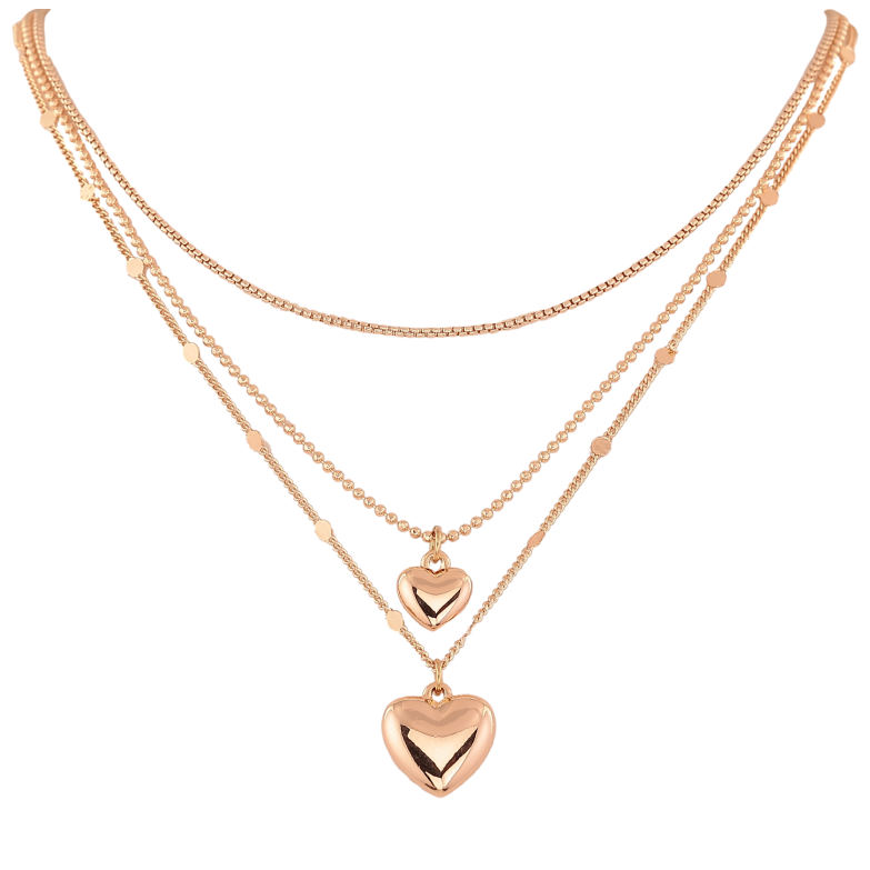 Колье Xuping M&L цвет 18К "Тройная цепочка с сердечками" длина 40-44см х 1-2мм фото №1 Колье Xuping M&L цвет 18К "Тройная цепочка с сердечками" длина 40-44см х 1-2мм фото №1