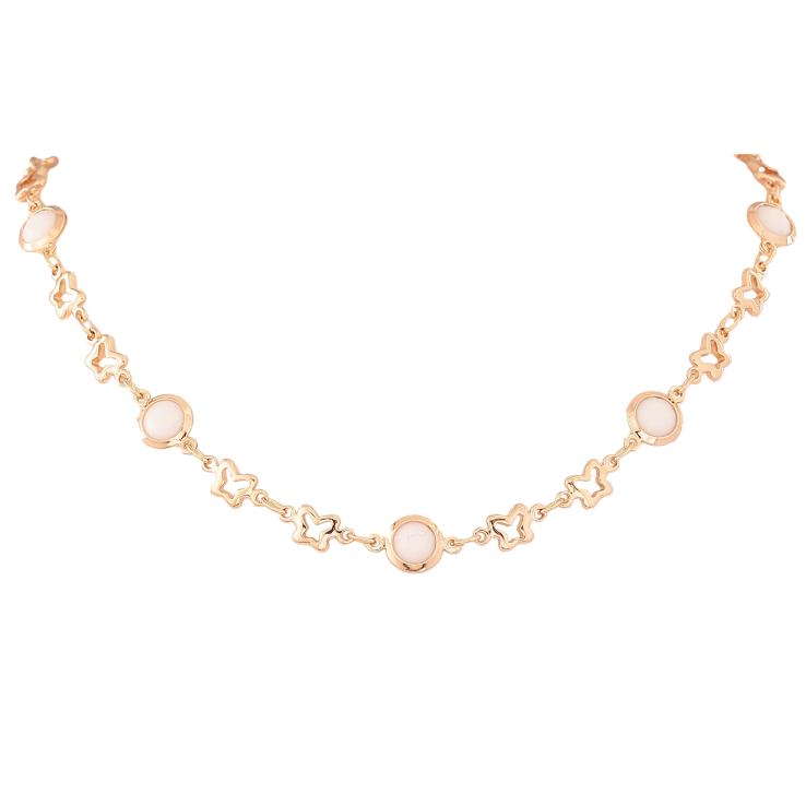 Кольє Xuping M&L колір 18К "Метелики з білими намистинами" розмір 46см х 5-8мм фото №10