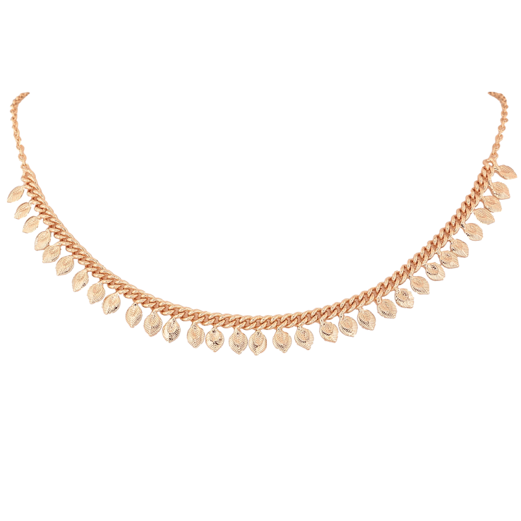 Кольє Xuping M&L колір 18К "Ланцюжок з листочками" розмір 43-47см х 1.5-8мм фото №14