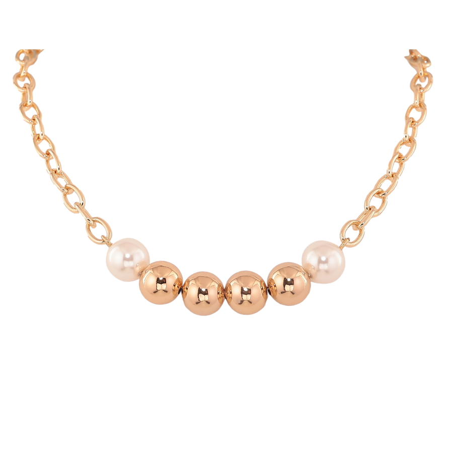 Колье Xuping M&L цвет 18К "Жемчужные и золотистые бусины" длина 42-47см х 5-10мм фото №1 Колье Xuping M&L цвет 18К "Жемчужные и золотистые бусины" длина 42-47см х 5-10мм фото №1