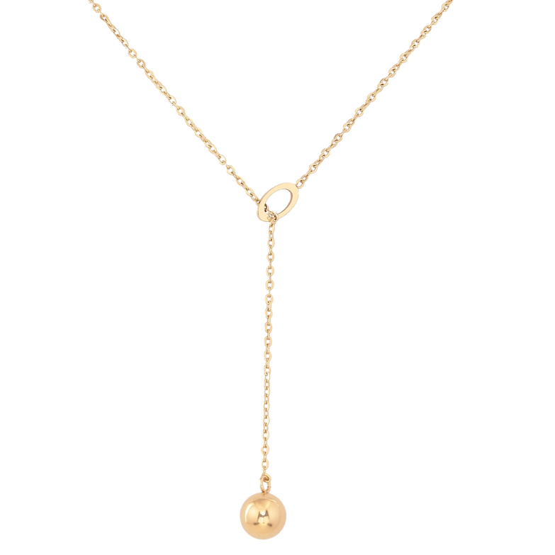 Колье Xuping ТТМ Stainless Steel цвет 14К "Шарик на цепочке" длина 45-50см х 1.5мм фото №1