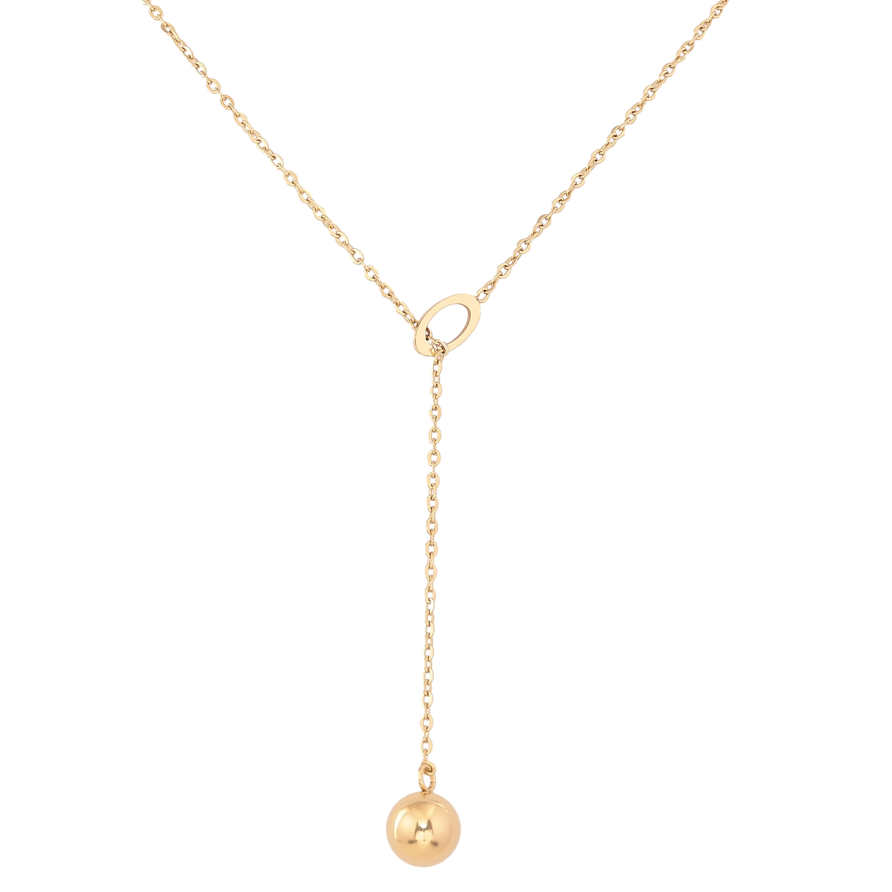 Кольє Xuping ТТМ Stainless Steel колір 14К "Куля на ланцюжку" довжина 45-50см х 1.5мм фото №1
