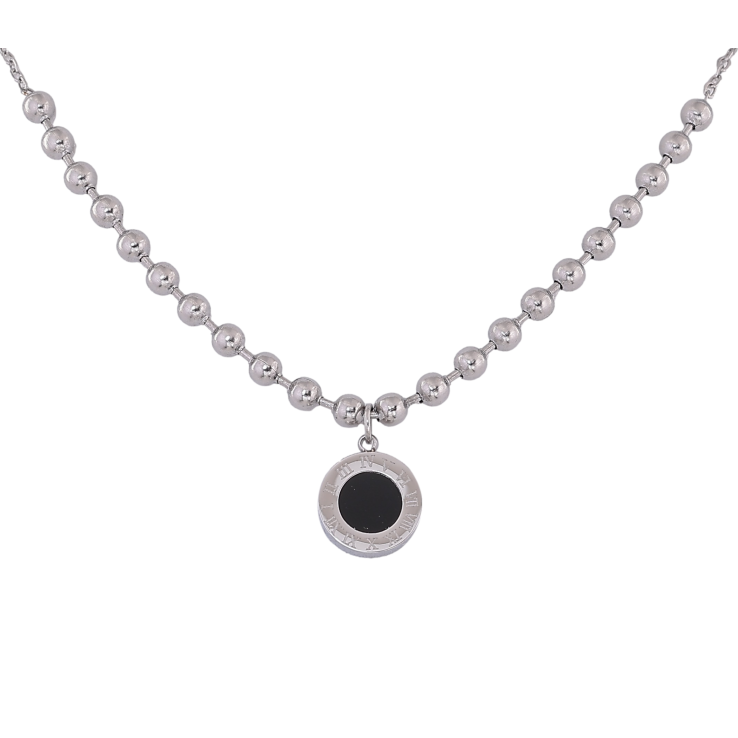 Кольє Xuping ТТМ Stainless Steel колір Родій "Циферблат з чорною вставкою" довжина 41-46см х 1.5-3мм фото №12