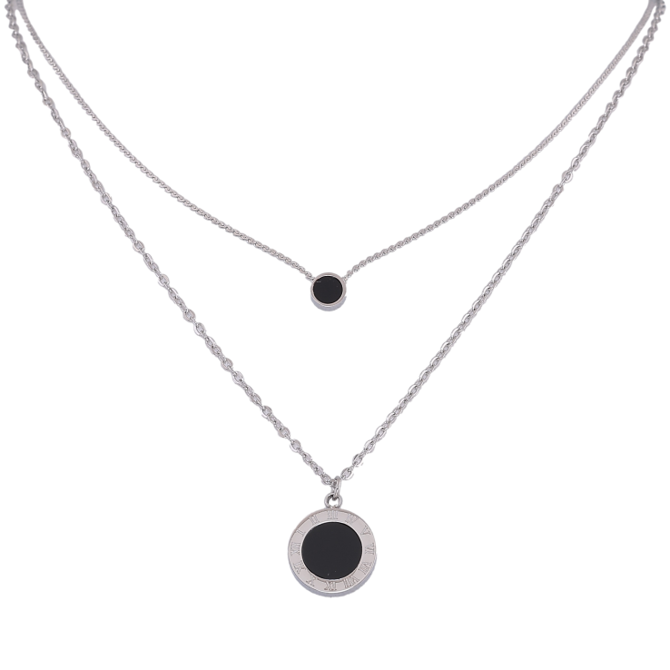 Кольє Xuping ТТМ Stainless Steel колір Родій "Циферблат із чорним кристалом" довжина 41-46см х 1-1.5мм фото №21