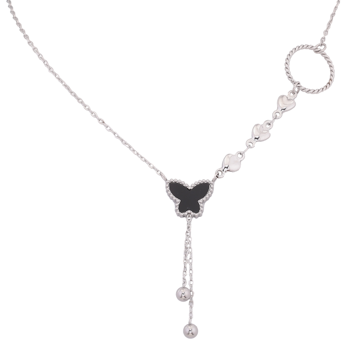 Кольє Xuping ТТМ Stainless Steel колір Родій "Чорний метелик" довжина 45-50см х 1-15мм фото №19 Кольє Xuping ТТМ Stainless Steel колір Родій "Чорний метелик" довжина 45-50см х 1-15мм фото №19