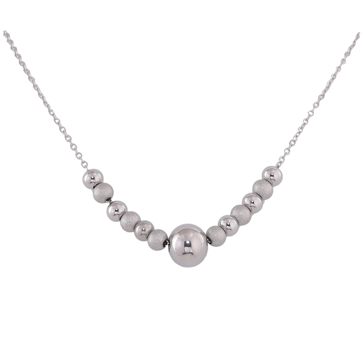 Кольє Xuping ТТМ Stainless Steel колір Родій "Намистини" довжина 45-50см х 1.5мм фото №5