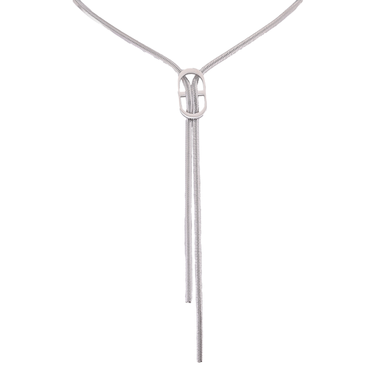 Кольє Xuping ТТМ Stainless Steel колір Родій "Декоративний візерунок" довжина 51-56см х 2мм фото №10