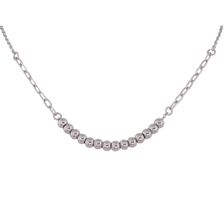 Колье Xuping ТТМ Stainless Steel цвет Родий "Цепочка с бусинами" длинна 45-50см х 1.5-4мм фото №1