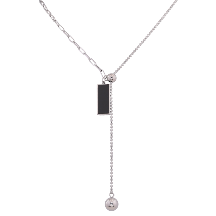 Кольє Xuping ТТМ Stainless Steel колір Родій "Декоративні підвіски" довжина 45-50см х 2-3мм фото №2