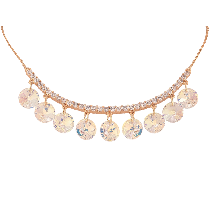 Колье Xuping цвет Позолота 18K с кристаллами Swarovski "Дорожка с кристальными подвесками Shimmer длина 41-46см х 1мм фото №1 Колье Xuping цвет Позолота 18K с кристаллами Swarovski "Дорожка с кристальными подвесками Shimmer длина 41-46см х 1мм фото №1