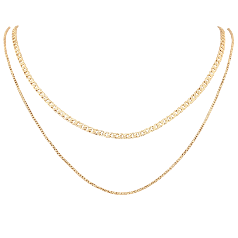 Кольє Xuping колір Позолота 14K "Два ланцюжки" довжина 38-43см х 1-3мм фото №1 Кольє Xuping колір Позолота 14K "Два ланцюжки" довжина 38-43см х 1-3мм фото №1
