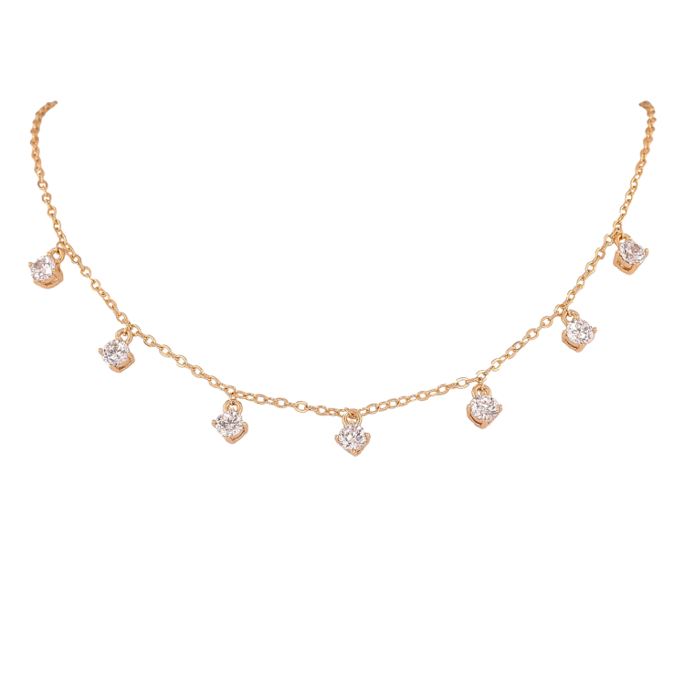 Кольє Xuping колір Позолота 18К "Кристальні підвіски" довжина 40-43см х 2мм фото №21