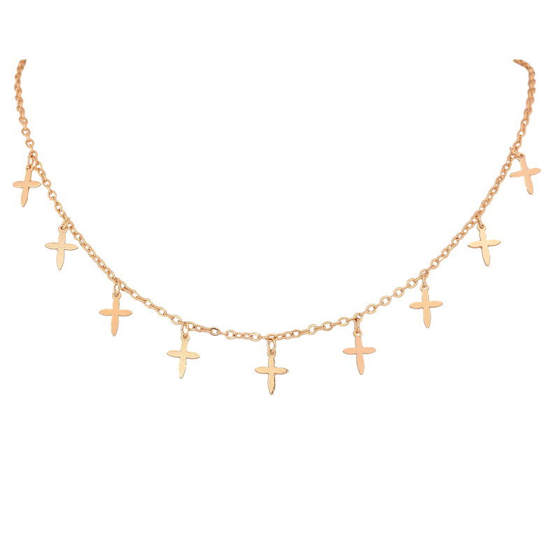 Кольє Xuping колір Позолота 18К "Хрестики" довжина 42-47см х 2мм фото №1