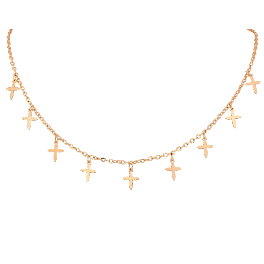 Кольє Xuping колір Позолота 18К "Хрестики" довжина 42-47см х 2мм фото №1