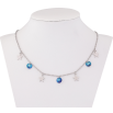 Колье Xuping цвет Родий с кр-ми Swarovski "Подвески звездочки и кристаллы Capri Blue" длина 42-48см х 1.5мм фото №2