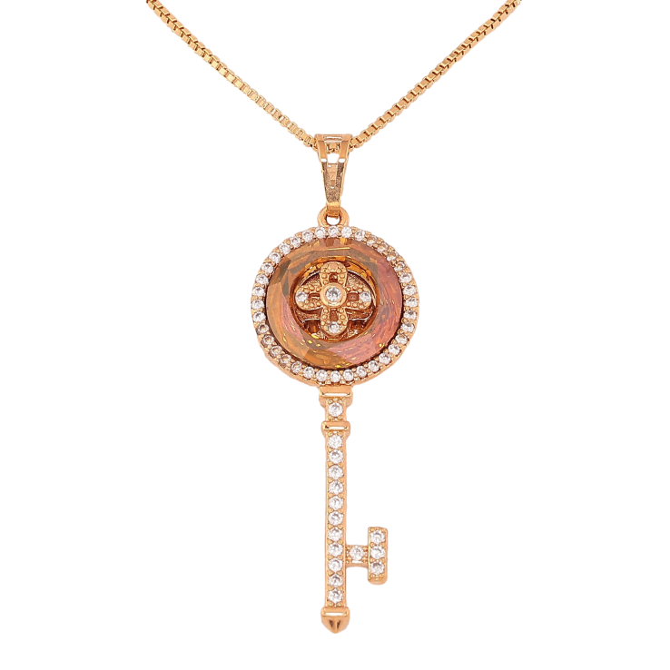 Кулон Xuping 18K с кр-ми Swarovski на цепочке "Ключик с кристаллом Topaz" длина 46см х 1мм фото №7 Кулон Xuping 18K с кр-ми Swarovski на цепочке "Ключик с кристаллом Topaz" длина 46см х 1мм фото №7