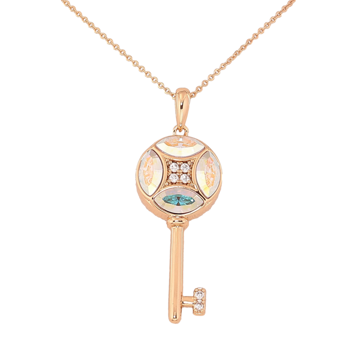 Кулон Xuping цвет 18K с кр-ми Swarovski на цепочке "Ключик с кристаллами АВ" дл. 39-44см х 1мм фото №6 Кулон Xuping цвет 18K с кр-ми Swarovski на цепочке "Ключик с кристаллами АВ" дл. 39-44см х 1мм фото №6