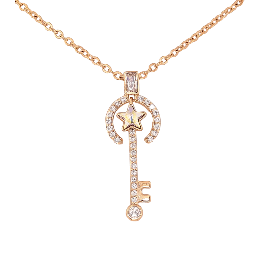 Кулон Xuping цвет 18K с кр-ми Swarovski на цепочке "Ключик с кристаллом АВ" длина 40-45см х 1мм фото №1 Кулон Xuping цвет 18K с кр-ми Swarovski на цепочке "Ключик с кристаллом АВ" длина 40-45см х 1мм фото №1