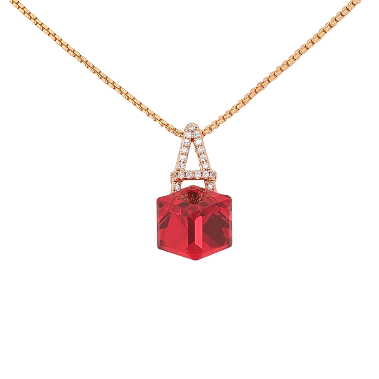 Кулон Xuping цвет 18K с кр-ми Swarovski на цепочке "Буква А с кристальным кубом Siam" длина 39-44см х 1мм фото №11 Кулон Xuping цвет 18K с кр-ми Swarovski на цепочке "Буква А с кристальным кубом Siam" длина 39-44см х 1мм фото №11