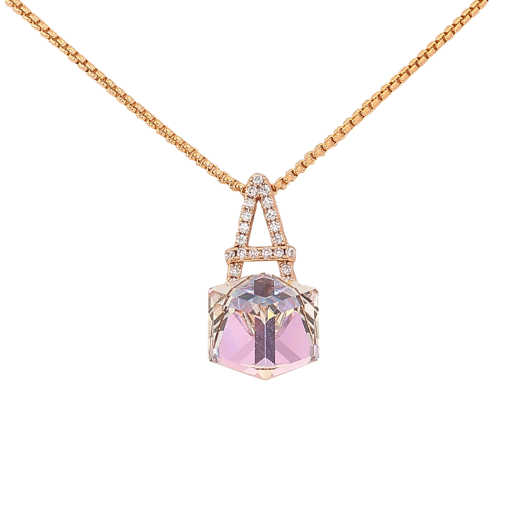 Кулон Xuping цвет 18K с кр-ми Swarovski на цепочке "Буква А с кристальным кубом Smoky Mauve" длина 40-45см х 1мм фото №9 Кулон Xuping цвет 18K с кр-ми Swarovski на цепочке "Буква А с кристальным кубом Smoky Mauve" длина 40-45см х 1мм фото №9