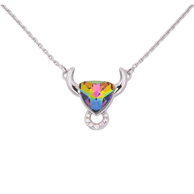 Кулон Xuping цвет Родий с кр-ми Swarovski на цепочке "Телец с кристаллом Vitrail Medium" дл. 44-49см х 1мм фото №15 Кулон Xuping цвет Родий с кр-ми Swarovski на цепочке "Телец с кристаллом Vitrail Medium" дл. 44-49см х 1мм фото №15