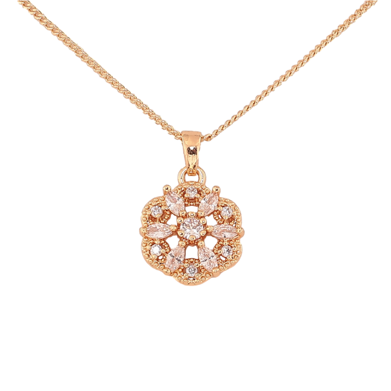 Кулон на ланцюжку Xuping M&L колір 18K "Кристальна квіточка" довжина 45см х 1мм фото №1