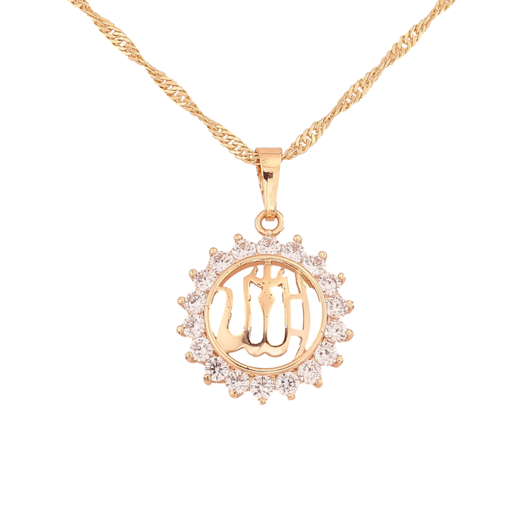 Кулон на ланцюжку Xuping M&L колір 18K "Мусульманська підвіска з написом Аллах" довжина 44см х 2мм фото №5 Кулон на ланцюжку Xuping M&L колір 18K "Мусульманська підвіска з написом Аллах" довжина 44см х 2мм фото №5