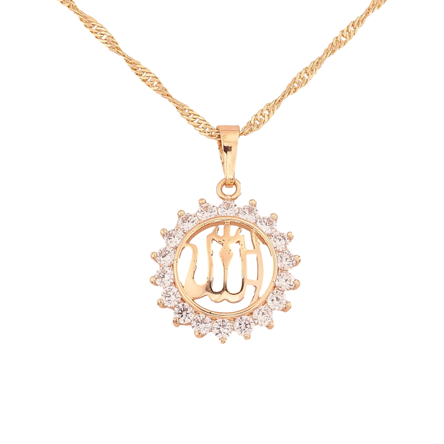 Кулон на цепочке Xuping M&L цвет 18K "Мусульманская подвеска с надписью Аллах" длина 44см х 2мм фото №1 Кулон на цепочке Xuping M&L цвет 18K "Мусульманская подвеска с надписью Аллах" длина 44см х 2мм фото №1