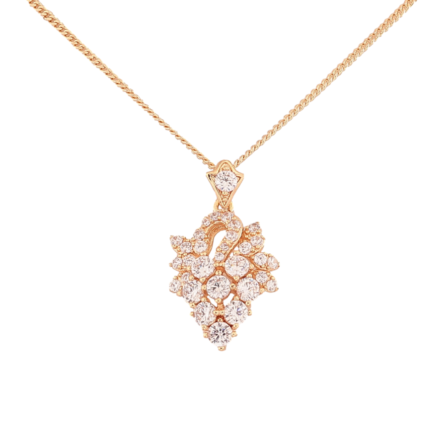 Кулон на ланцюжку Xuping M&L колір 18K "Витончена кристальна підвіска" довжина 45см х 1мм фото №1