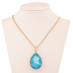 Кулон на ланцюжку Xuping колір 18K з кр-ми Swarovski "Кристал Light Turquoisel, 20х30мм" довжина 40-45см х 1.5мм фото №2