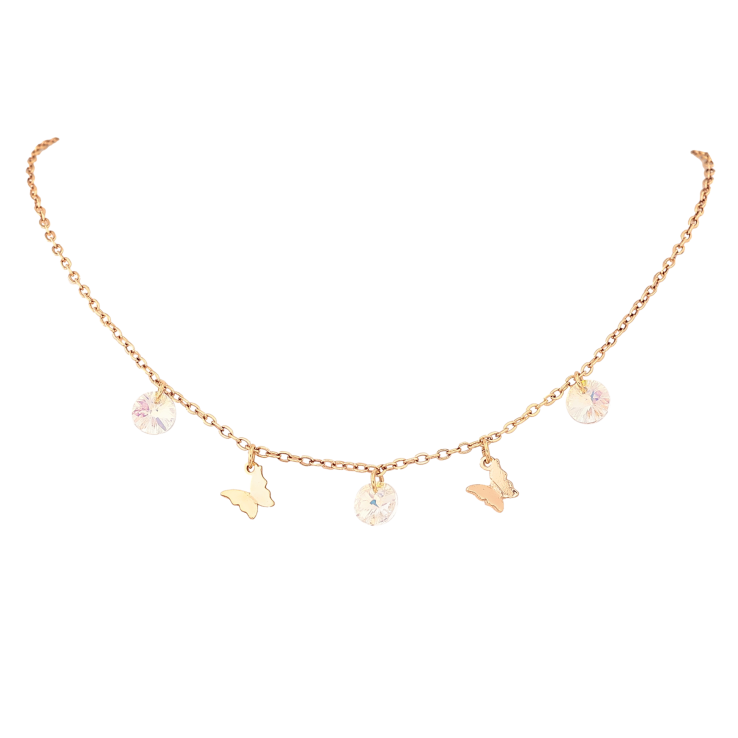 Кольє Xuping колір 18K з кр-ми Swarovski "Підвіски метелика з кристалами Shimmer" довжина 42-47см х 1.5мм фото №8
