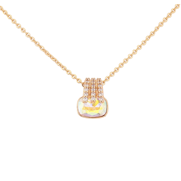 Кулон на ланцюжку Xuping колір 18K з кр-ми Swarovski "Кристал АВ" довжина 40-45см х 1мм фото №24 Кулон на ланцюжку Xuping колір 18K з кр-ми Swarovski "Кристал АВ" довжина 40-45см х 1мм фото №24