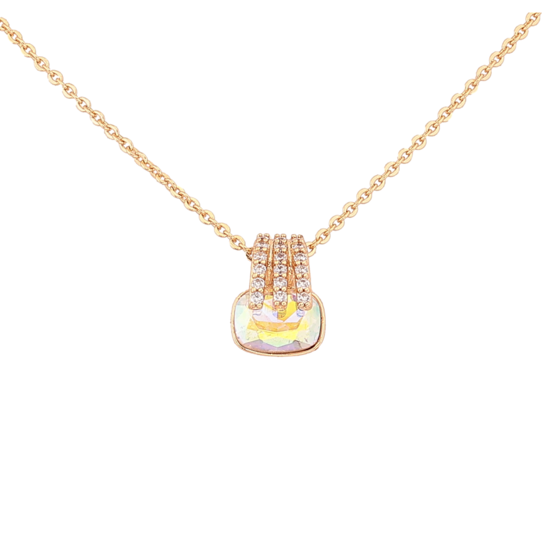 Кулон на ланцюжку Xuping колір 18K з кр-ми Swarovski "Кристал АВ" довжина 40-45см х 1мм фото №2 Кулон на ланцюжку Xuping колір 18K з кр-ми Swarovski "Кристал АВ" довжина 40-45см х 1мм фото №2