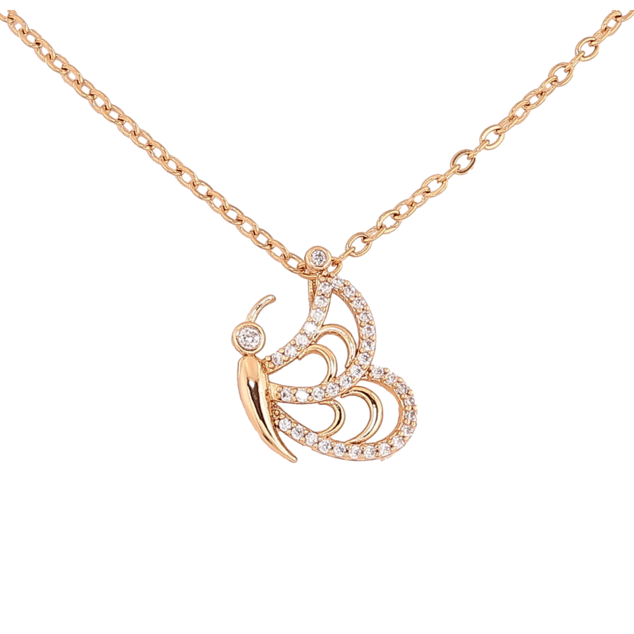 Кулон на цепочке Xuping цвет Позолота 18К "Бабочка" длина 41-46см х 2мм фото №1 Кулон на цепочке Xuping цвет Позолота 18К "Бабочка" длина 41-46см х 2мм фото №1