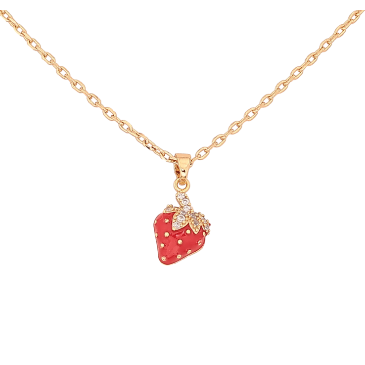 Кулон на цепочке Xuping цвет Позолота 18К "Клубничка" длина 47,52см х 1.5мм фото №5