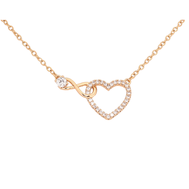 Кулон на ланцюжку Xuping колір Позолота 18К "Серце з знаком нескінченності" довжина 43-48см х 2мм фото №1