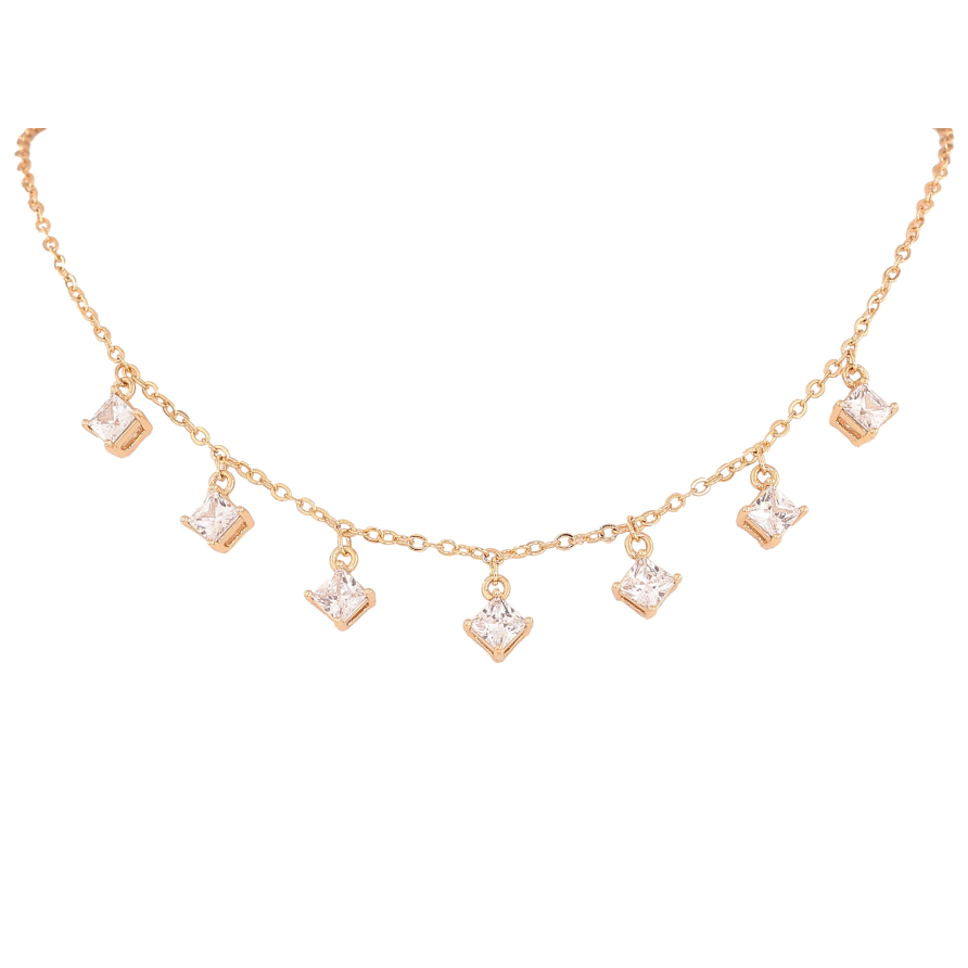 Кольє Xuping колір Позолота 18К "Кристальні підвіски" довжина 42-46см х 2мм фото №1 Кольє Xuping колір Позолота 18К "Кристальні підвіски" довжина 42-46см х 2мм фото №1