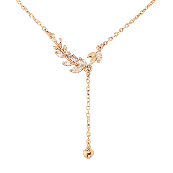Кольє Xuping колір Позолота 18К "Кристальна гілочка з підвіскою сердечко" довжина 43-48см х 1.5-8мм фото №9