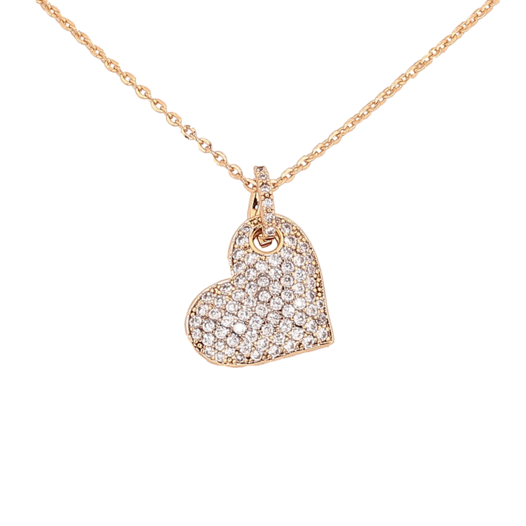 Кулон на ланцюжку Xuping колір Позолота 18К "Серце з інкрустацією кристалами" довжина 41-46см х 1.5мм фото №24