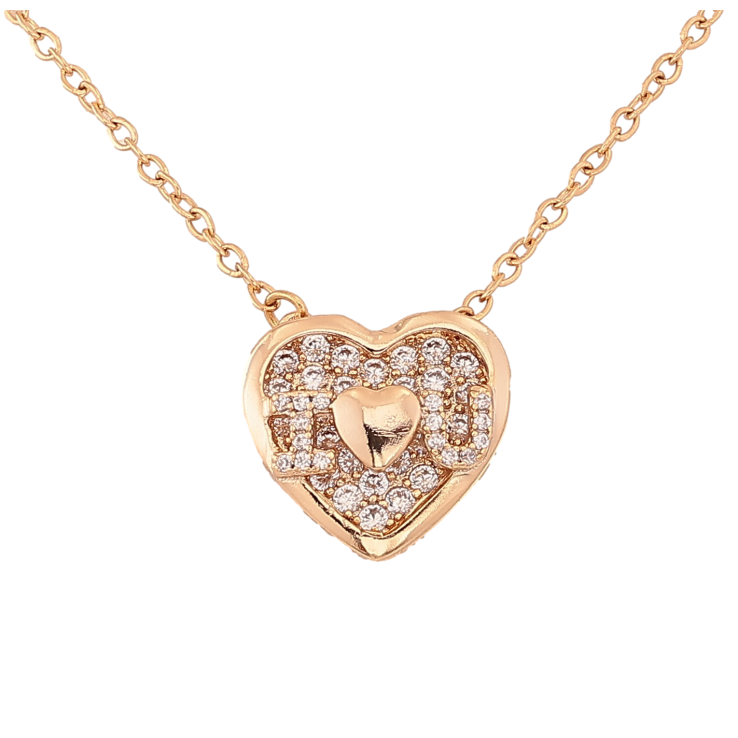 Кулон на ланцюжку Xuping колір Позолота 18К "Серце з кристалами" довжина 40-45см х 2мм фото №3 Кулон на ланцюжку Xuping колір Позолота 18К "Серце з кристалами" довжина 40-45см х 2мм фото №3