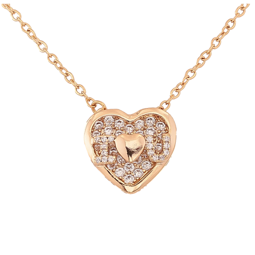 Кулон на ланцюжку Xuping колір Позолота 18К "Серце з кристалами" довжина 40-45см х 2мм фото №1